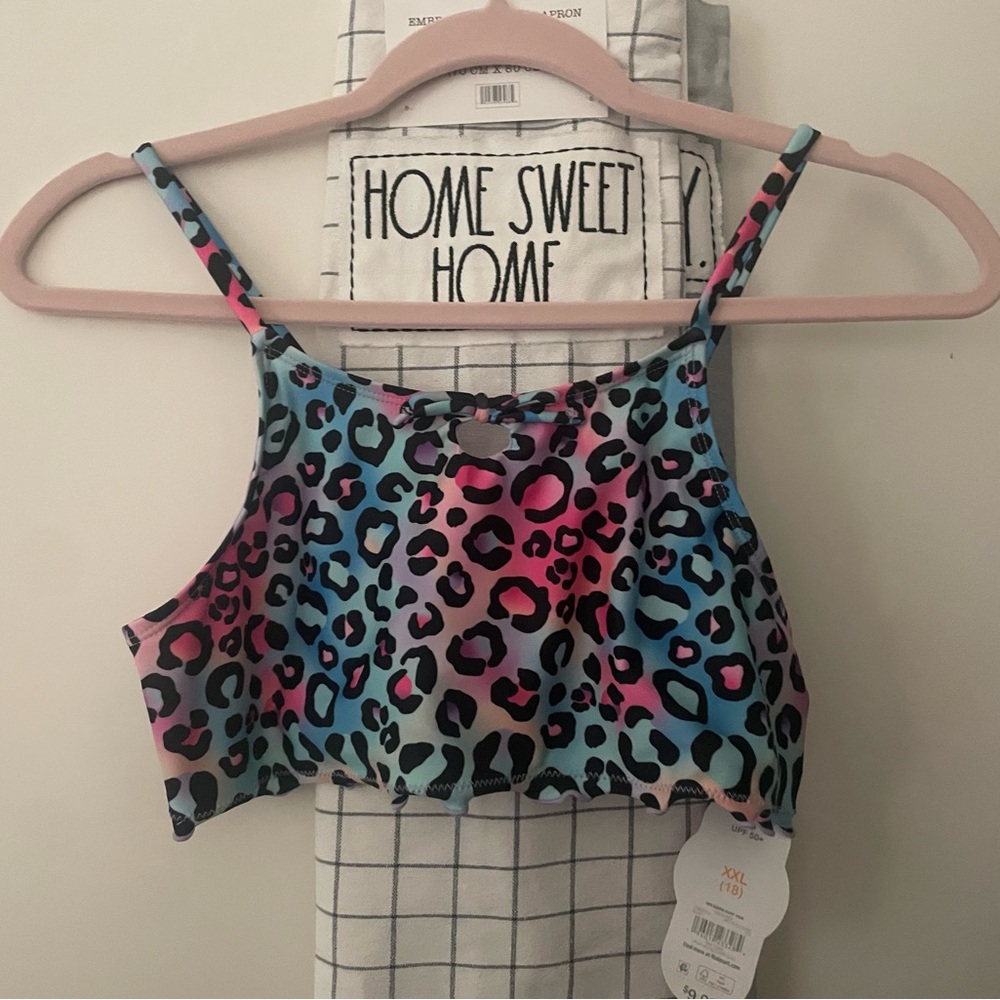 Multicolor Leopard Print Cropped Tank Top